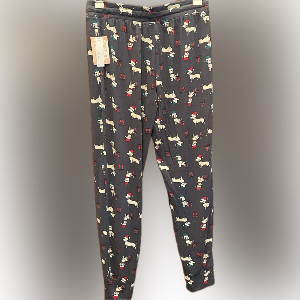 Dachshund holiday lightweight pajama bottoms. Size XL